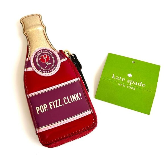 Kate Spade New York Finer Things Champagne Bottle Coin Purse Pop, Fizz, Clink! - Picture 1 of 9